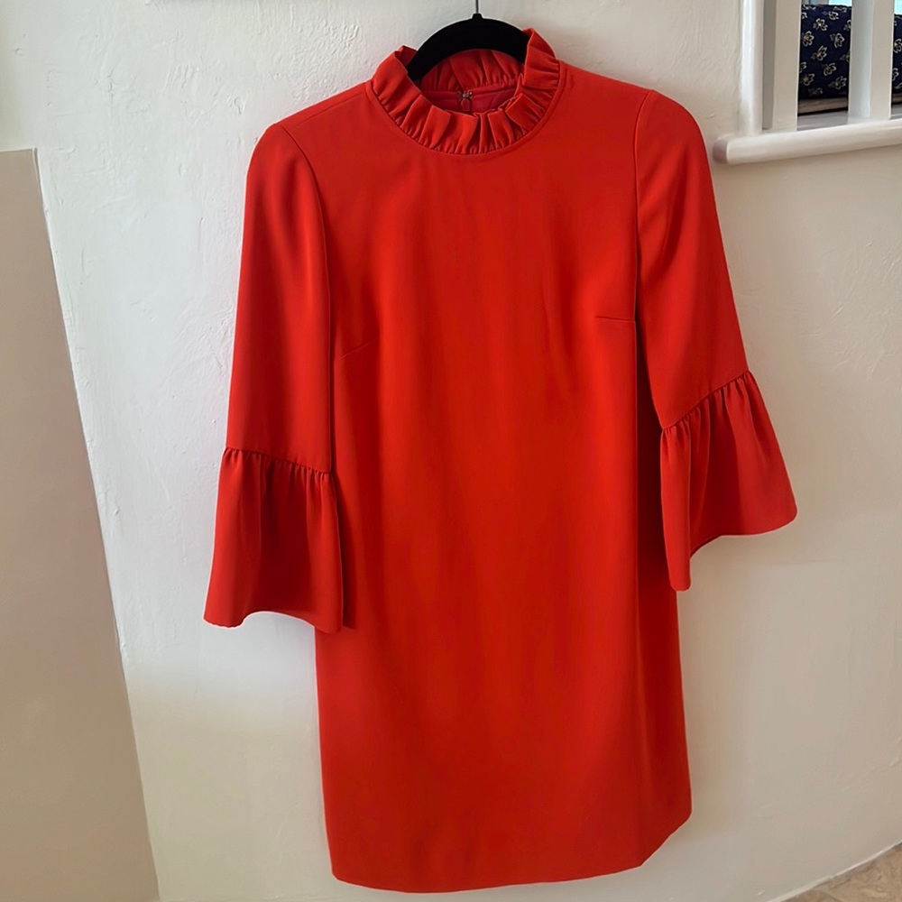 J Crew New With Tags Ruffle Neck Shift Crepe 365 Dress